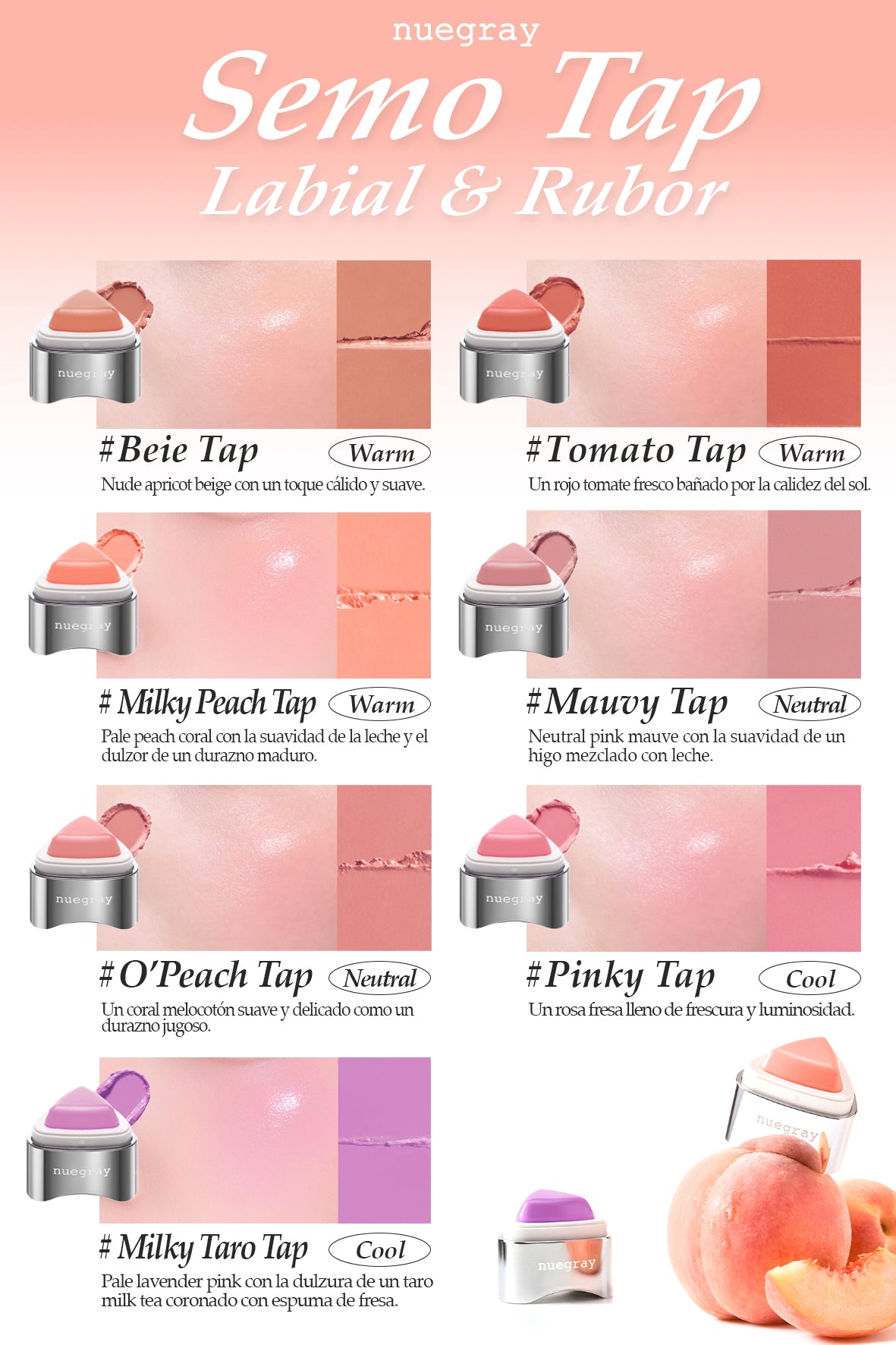 [Nuegray] Semo Tap Labial & Rubor #Tomato Tap 5.6g