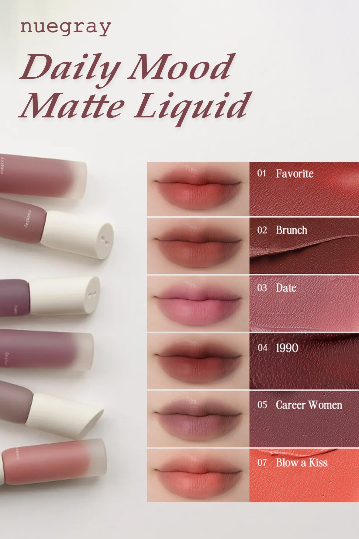 [Nuegray] Labial Líquido Mate Daily Mood #2 Brunch 4.8g