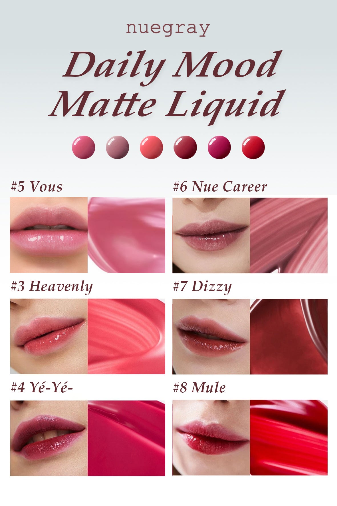 [Nuegray] Labial Líquido Brillante Nue #7 Dizzy