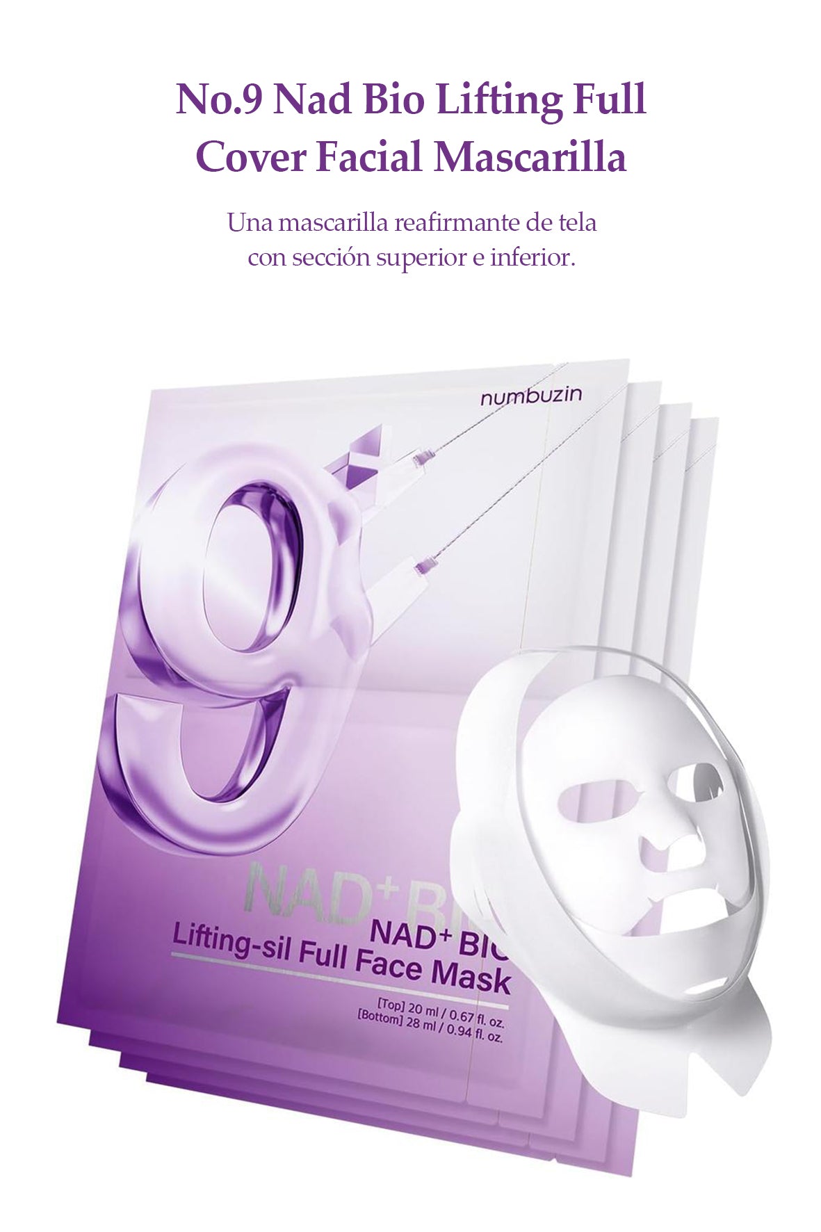 [Numbuzin] No.9 NAD Bio Lifting Full Cover Mascarilla Facial