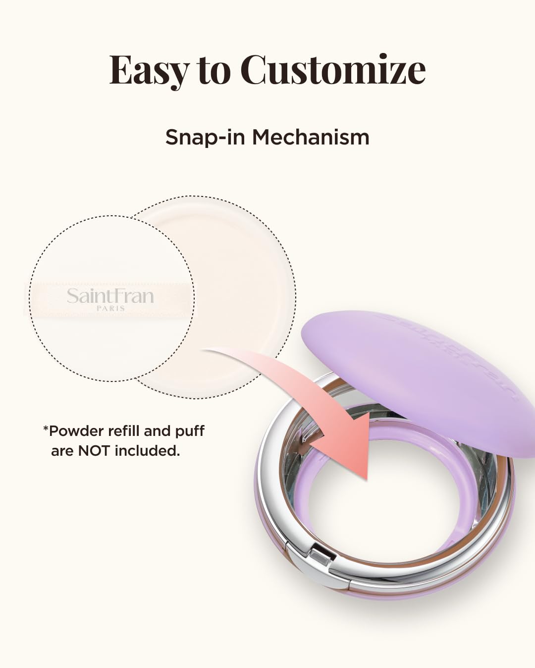 [Saintfran] Saintfran W Glow Base Cushion Malla Estuche Violeta