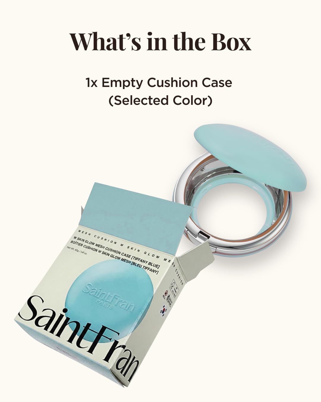 [Saintfran] Saintfran W Glow Base Cushion Malla Estuche Tiffany Blue