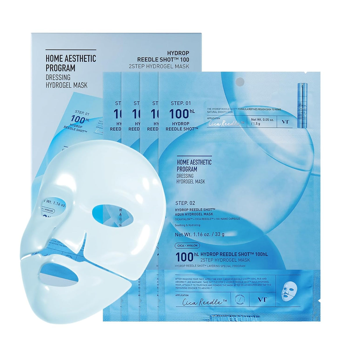 [VT Cosmetics] VT Hydrop Reedle Shot® 100hL Mascarilla de Hidrogel de 2 Pasos