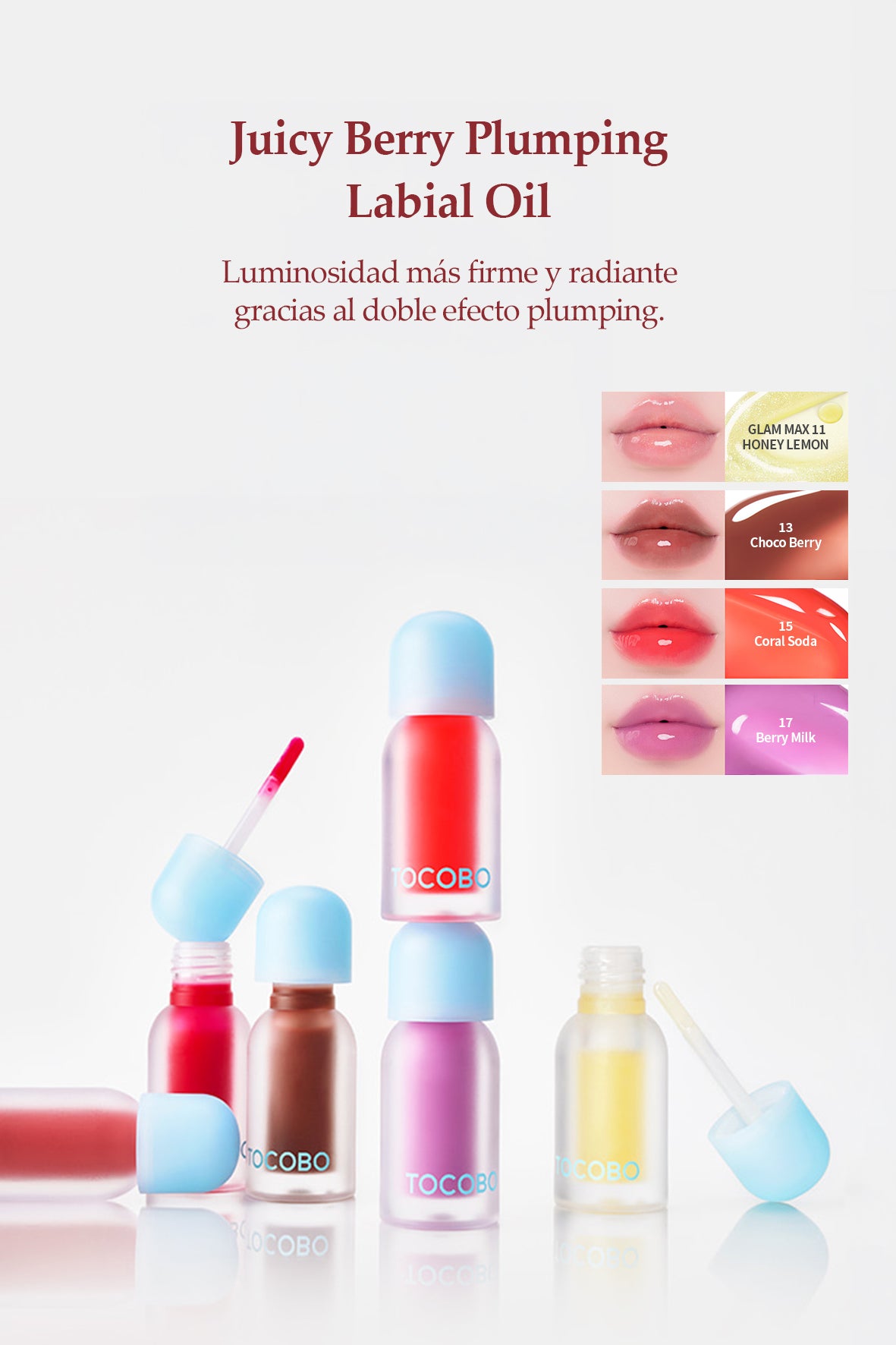 [TOCOBO] Juicy Berry Aceite Labial Voluminizador 15 Coral Soda