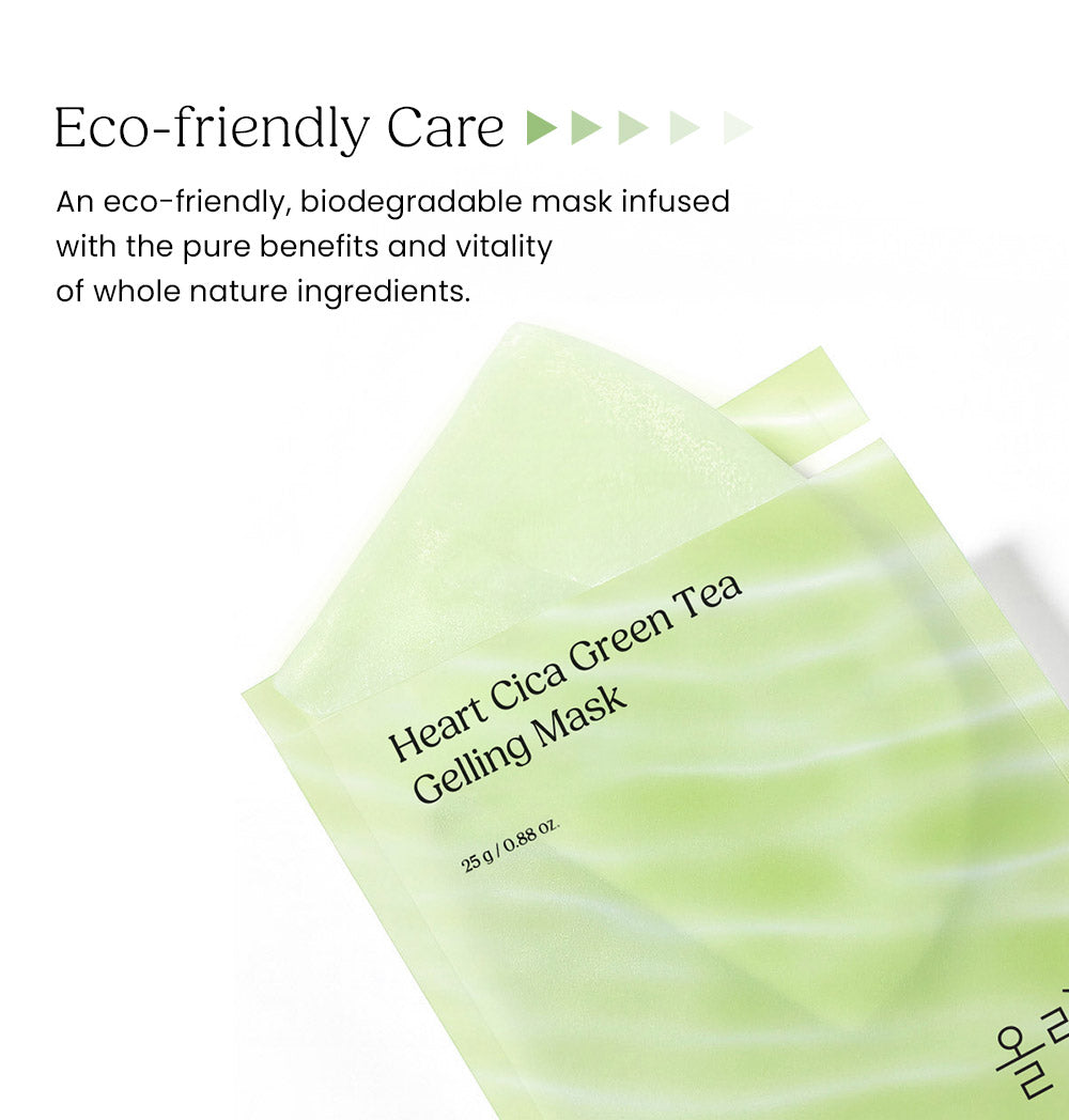 [Ollang Ollang] Heart Cica Green Tea Gelling Mascarilla Pack