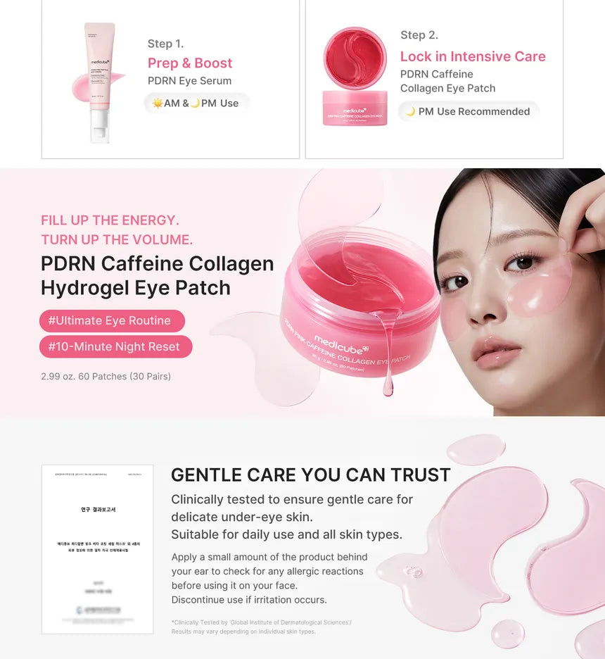 [Medicube]PDRN Pink Caffeine Collagen Eye Patch 60pcs