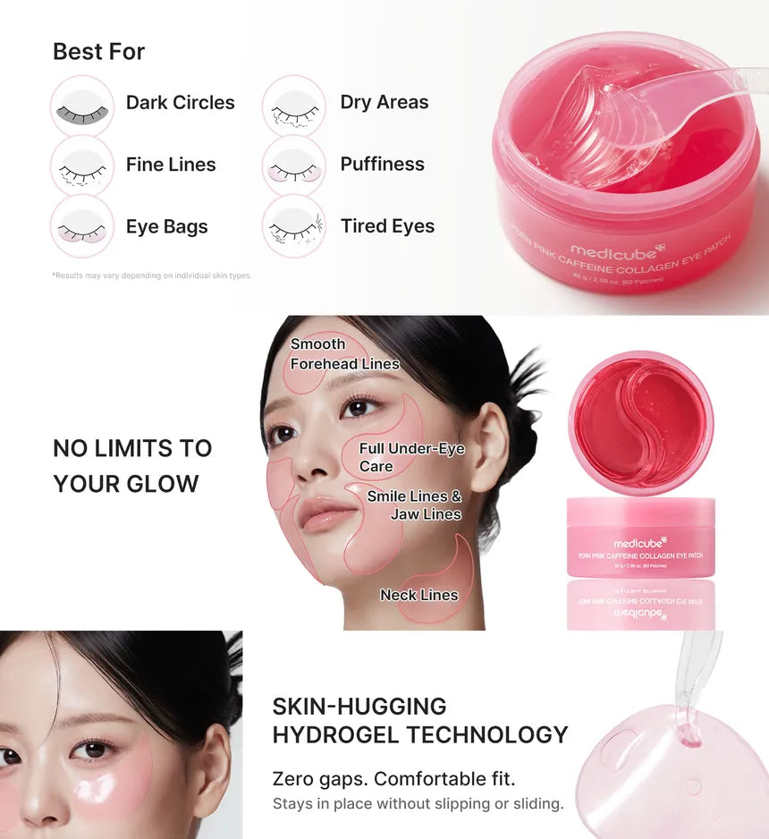 [Medicube]PDRN Pink Caffeine Collagen Eye Patch 60pcs