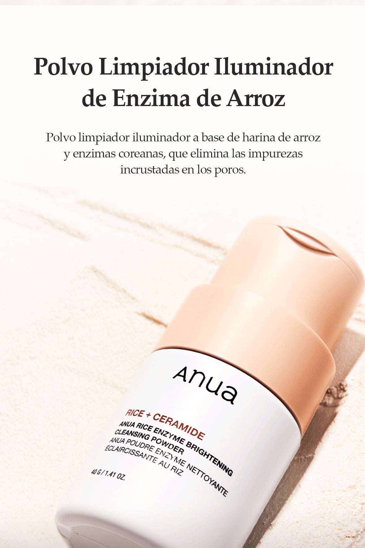 [ANUA] Polvo Limpiador Iluminador de Enzima de Arroz 40g